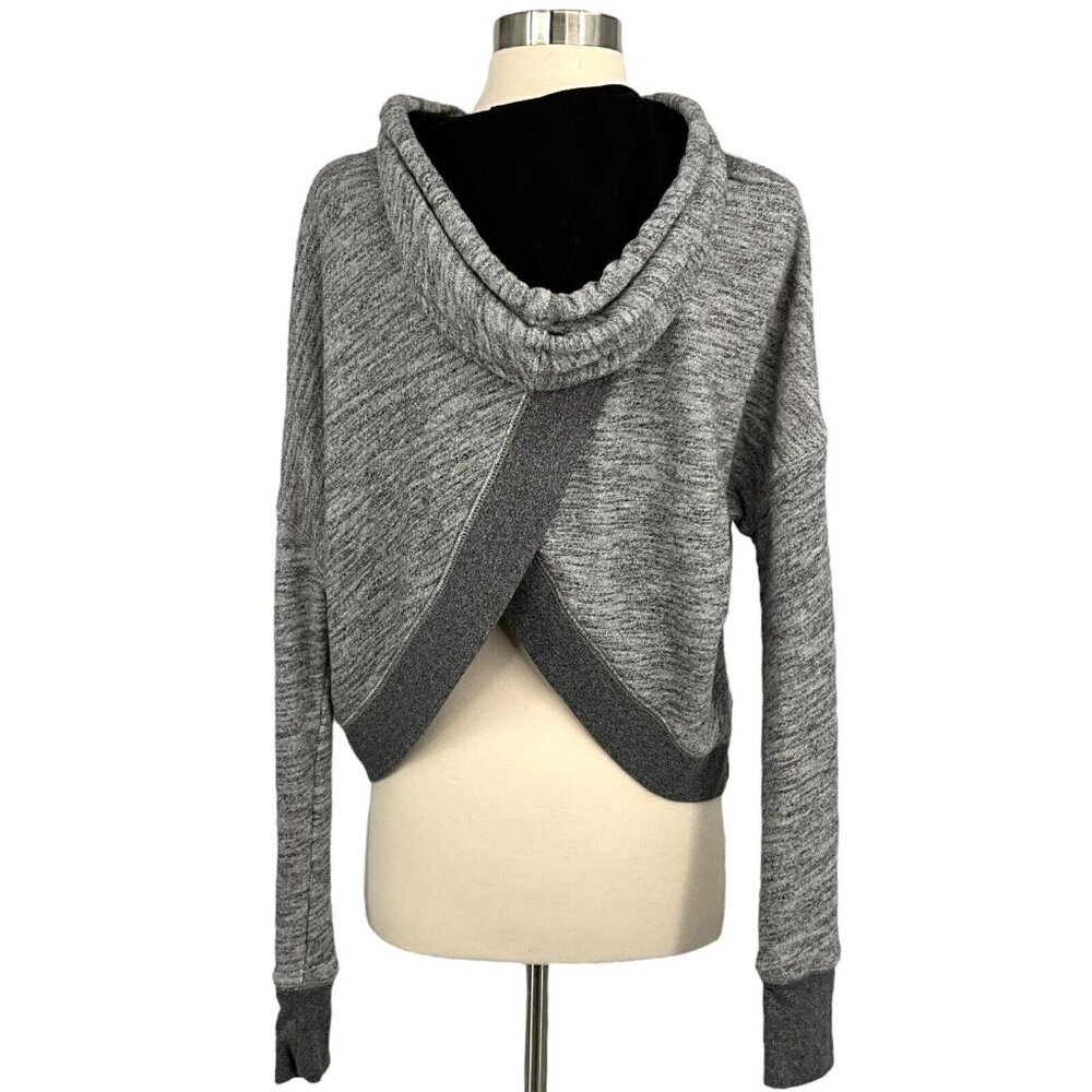 rag & bone Cotton Wrap Back Hoodie Gray Size XS Split Back Pullover 100% Cotton - Picture 4 of 9